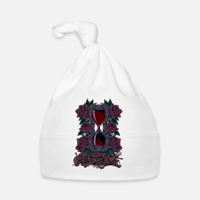Bones and Roses - Gothic Hourglass Organic Baby Cap