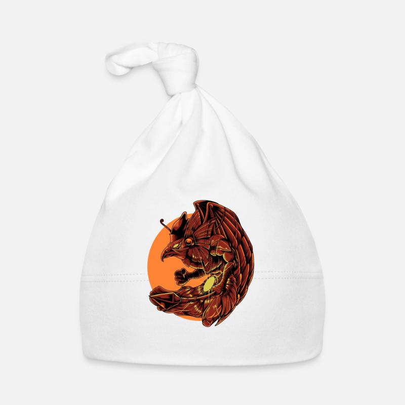Le dieu égyptien Horus - Bonnet bio Bébé - blanc
