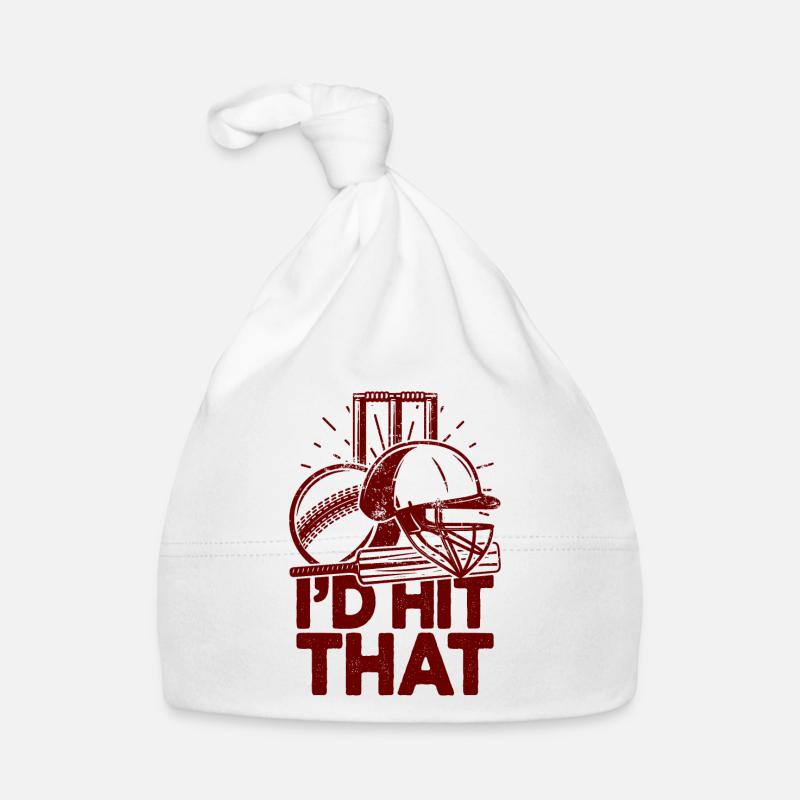 I'd Hit That Cricket Player Funny Cricketer Organic Baby Cap