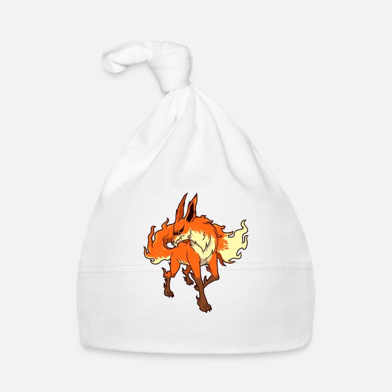 Monster Animals - Horror Flames Fox Organic Baby Cap