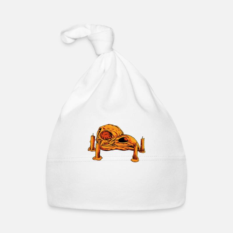 Crânes et bougies - Crâne de corbeau gothique Bonnet bio Bébé