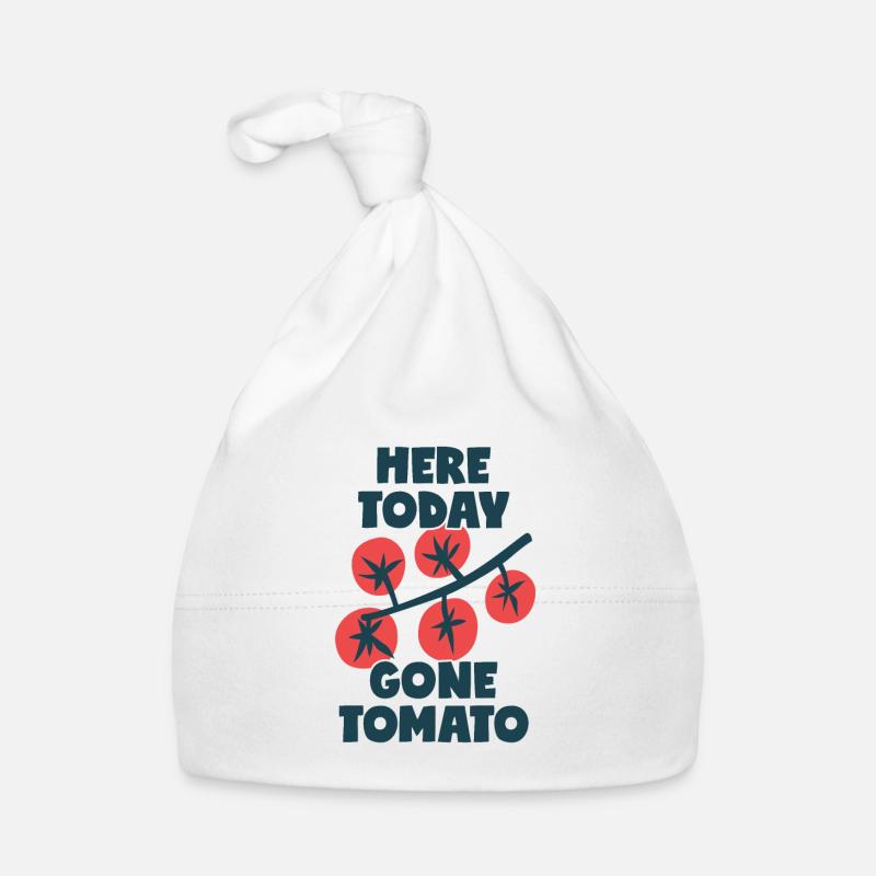 Here Today Gone Tomato Organic Baby Cap