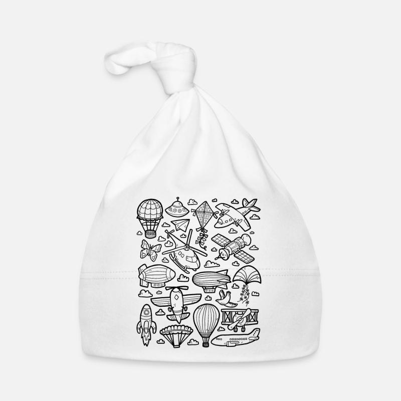 Luftfahrt - Hubschrauber, Flugzeug, UFO Baby Bio-Mütze