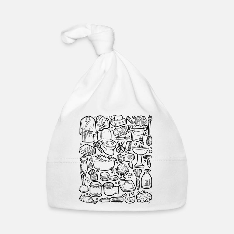 Bathroom Doodle Organic Baby Cap