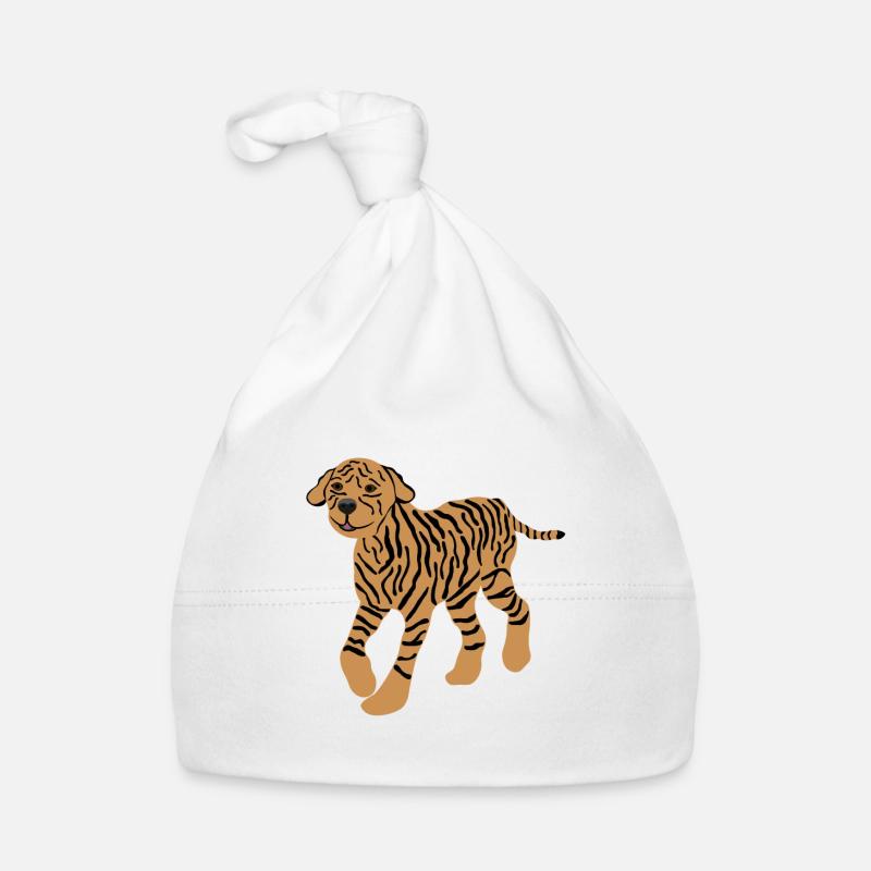 Dog with Tiger Pattern, Poodle, Funny, Crazy Organic Baby Cap