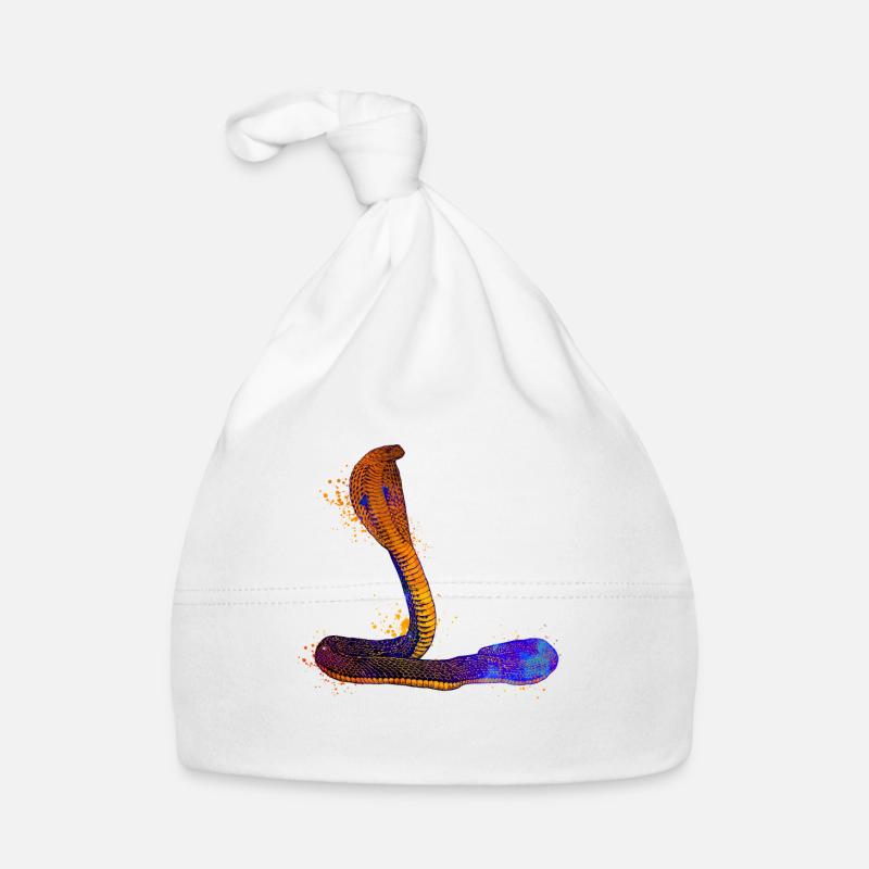 Cobra coloré - Bonnet bio Bébé - blanc