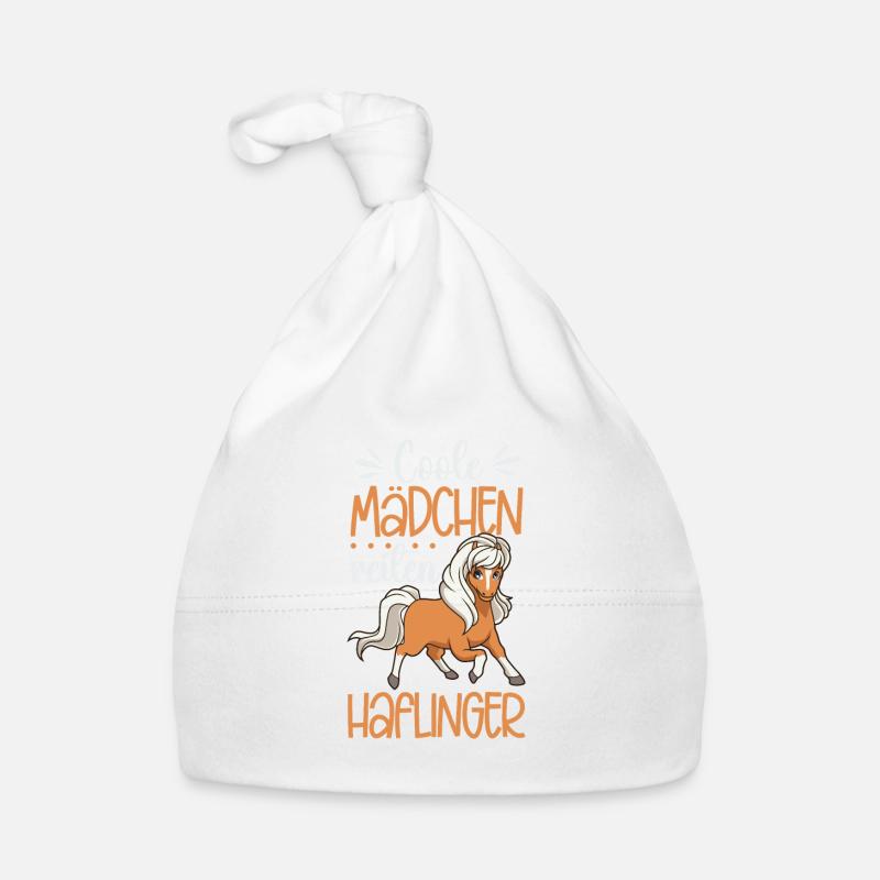Coole Mädchen reiten Haflinger Baby Bio-Mütze