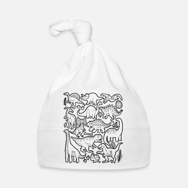 Dinosaur Doodles Dino T-Rex Velociraptor Prehistoric Organic Baby Cap