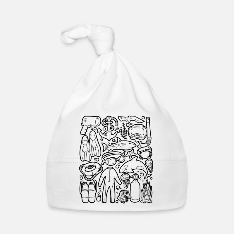 Plongée Doodles Plongée sous-marine Snorkeling Équipement de plongée Bonnet bio Bébé
