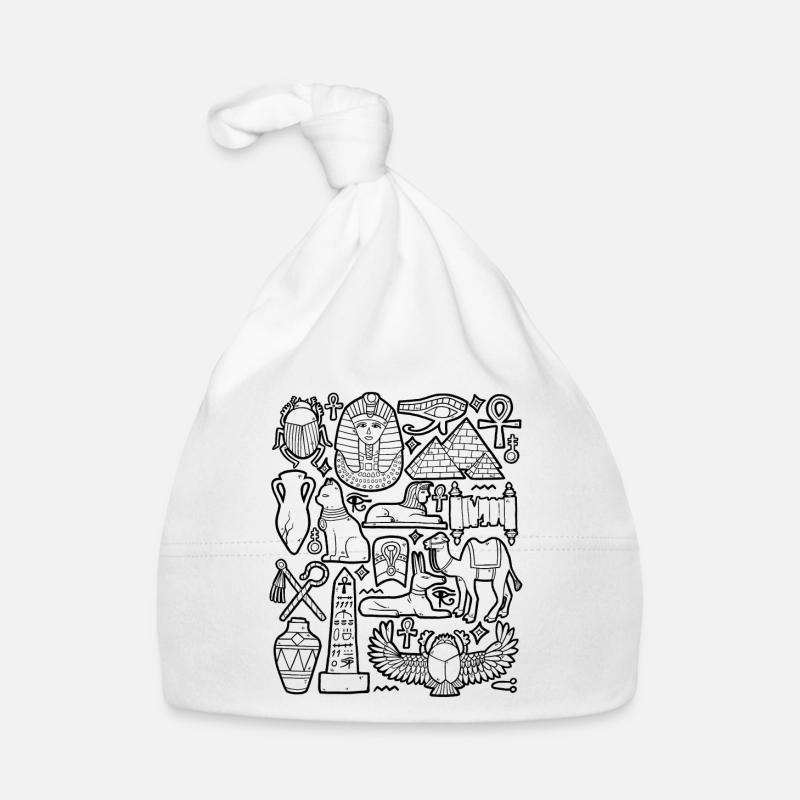 Egypt Doodles Pyramid Pharaoh Sphinx Cairo Organic Baby Cap