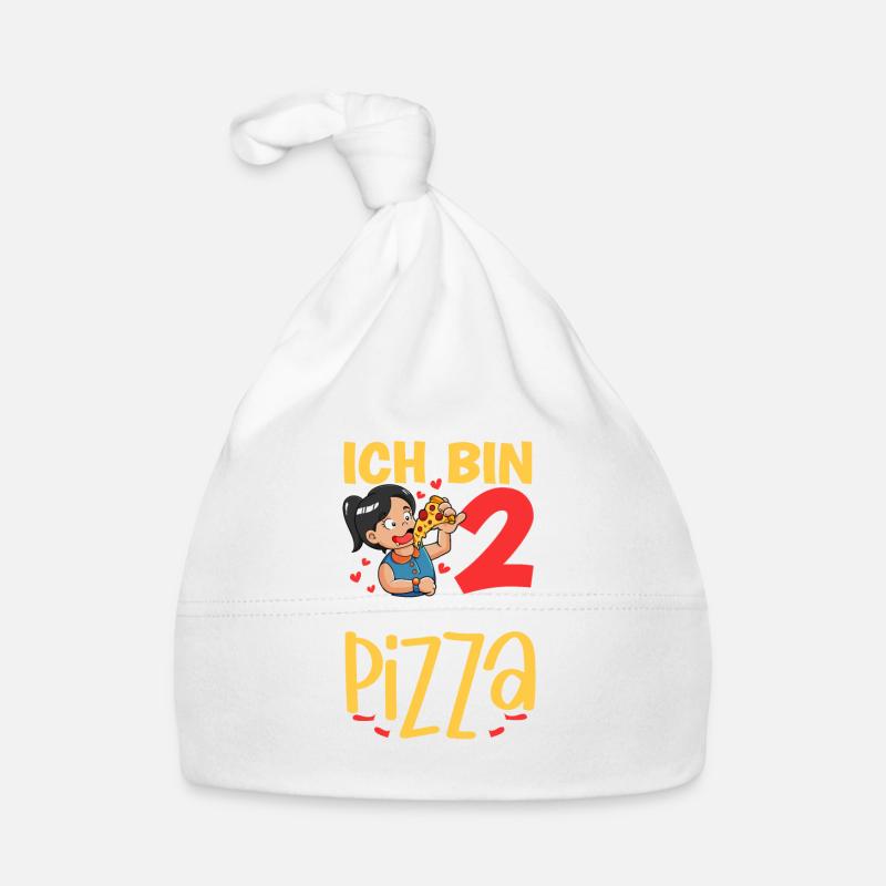 Ich bin 2 - Mädchen Pizza Baby Bio-Mütze