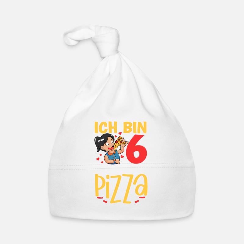 Ich bin 6 - Mädchen Pizza Baby Bio-Mütze