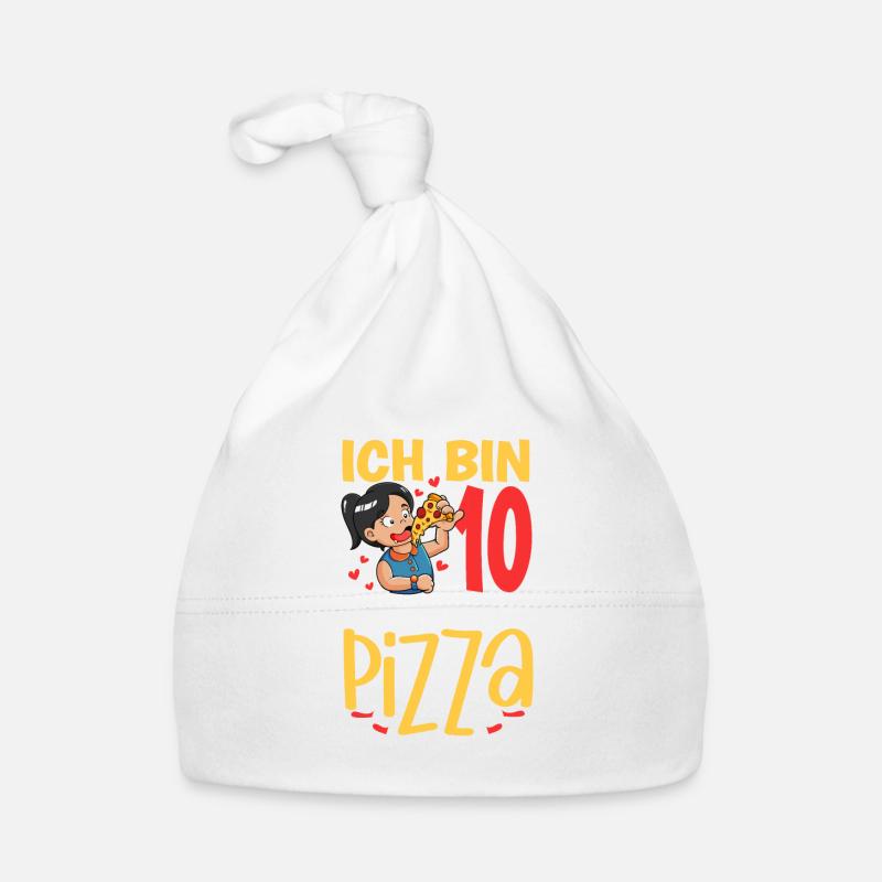Ich bin 10 - Mädchen Pizza Baby Bio-Mütze