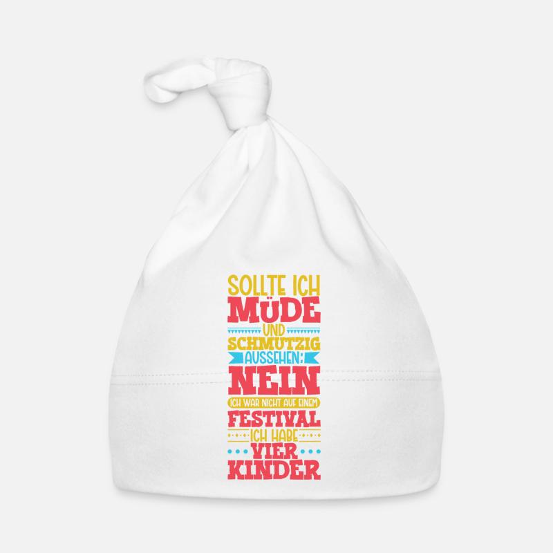 Müde und schmutzig - vier Kinder Baby Bio-Mütze