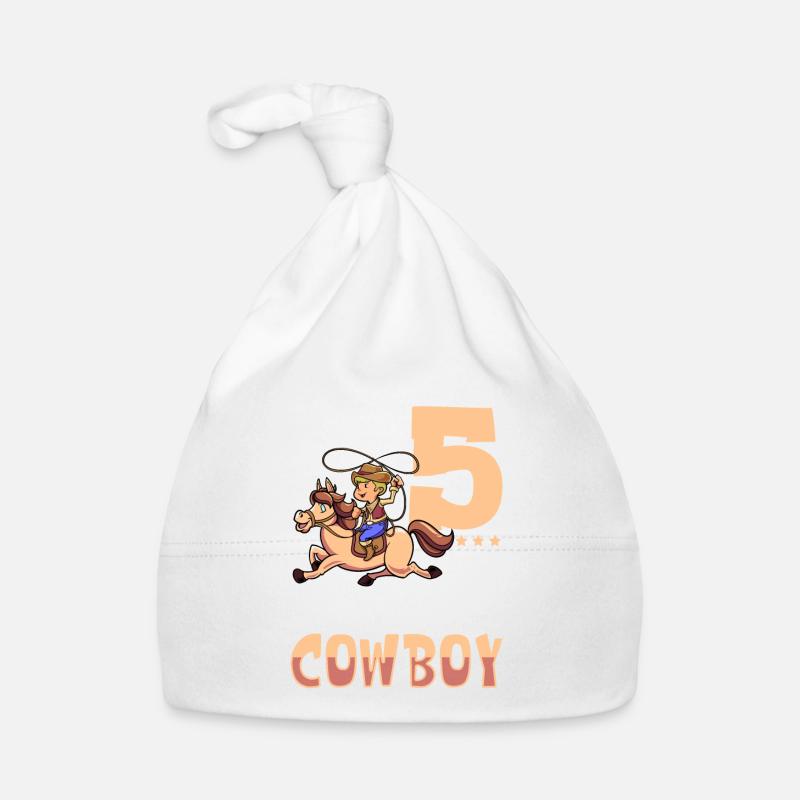 I'm 5 - Boy Cowboy Organic Baby Cap