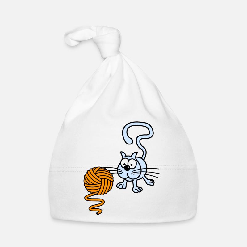 Chat jouant avec une balle Bonnet bio Bébé