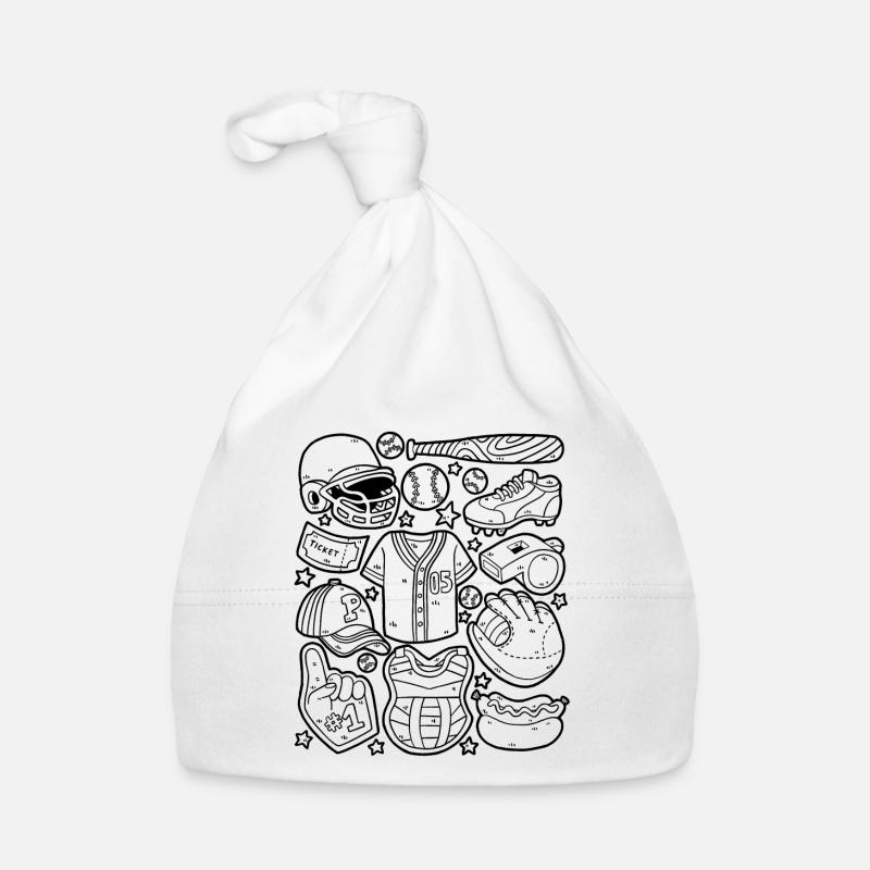Receveur de coups de circuit des Doodles de baseball Bonnet bio Bébé