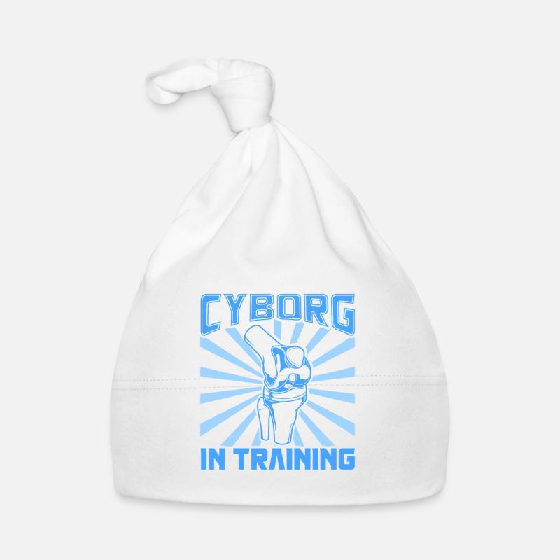 Cyborg im Training - Knieprothese Baby Bio-Mütze