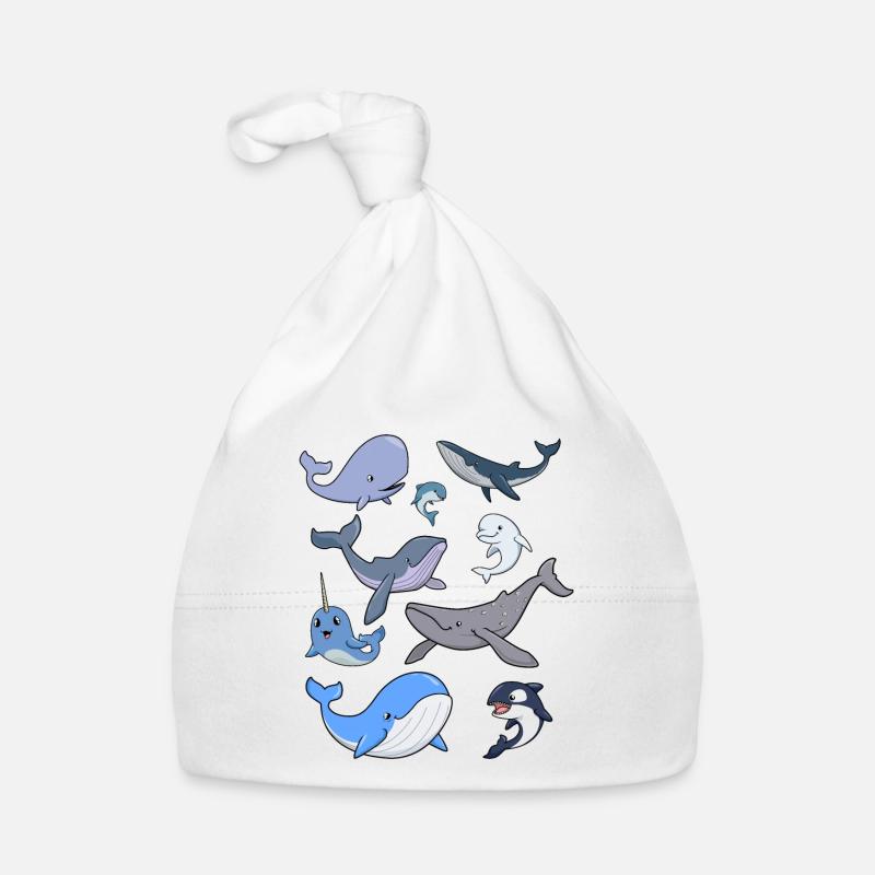 Diverses baleines kawaii Bonnet bio Bébé