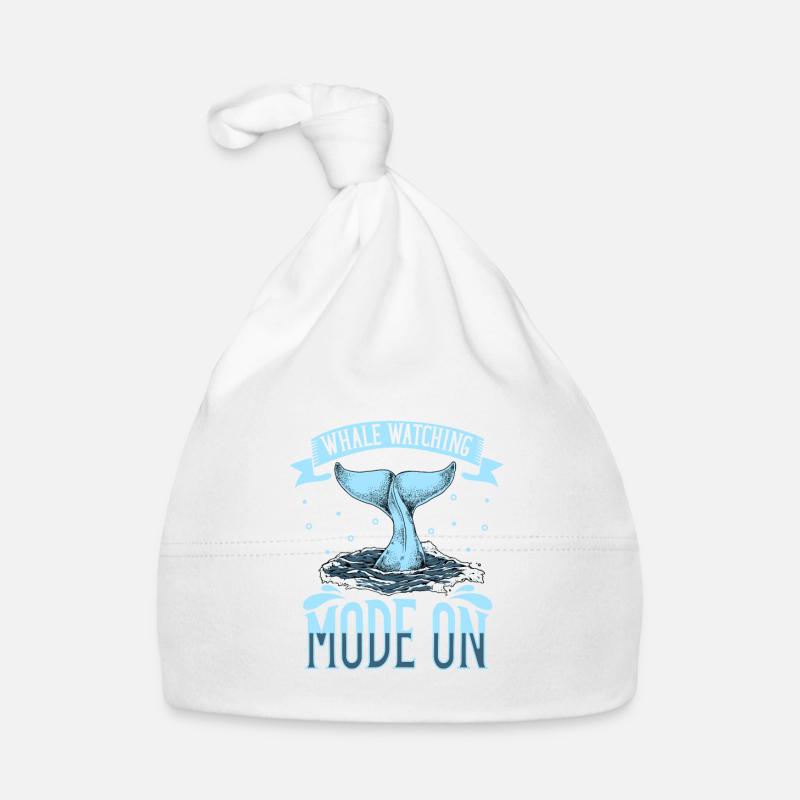 Mode d’observation des baleines activé - Walbeobachtung - Bonnet bio Bébé - blanc