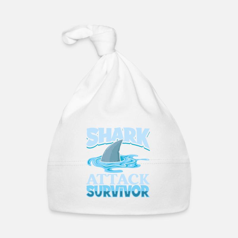 I survived a shark attack - shark attack Organic Baby Cap