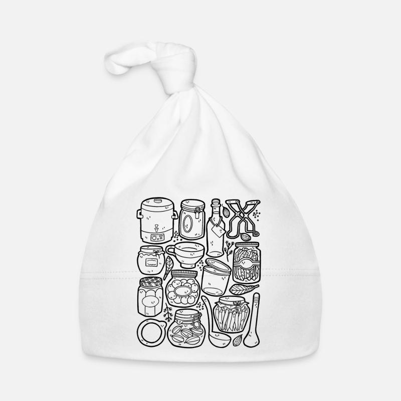 Einmachen, Einkochen, Fermentieren - Baby Bio-Mütze - Weiß