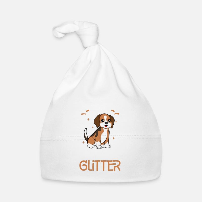 Beagle Glitter Organic Baby Cap