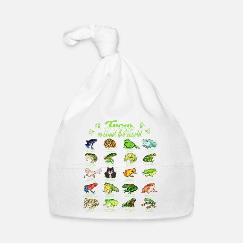 Grenouilles du monde - Grenouille - Bonnet bio Bébé - blanc