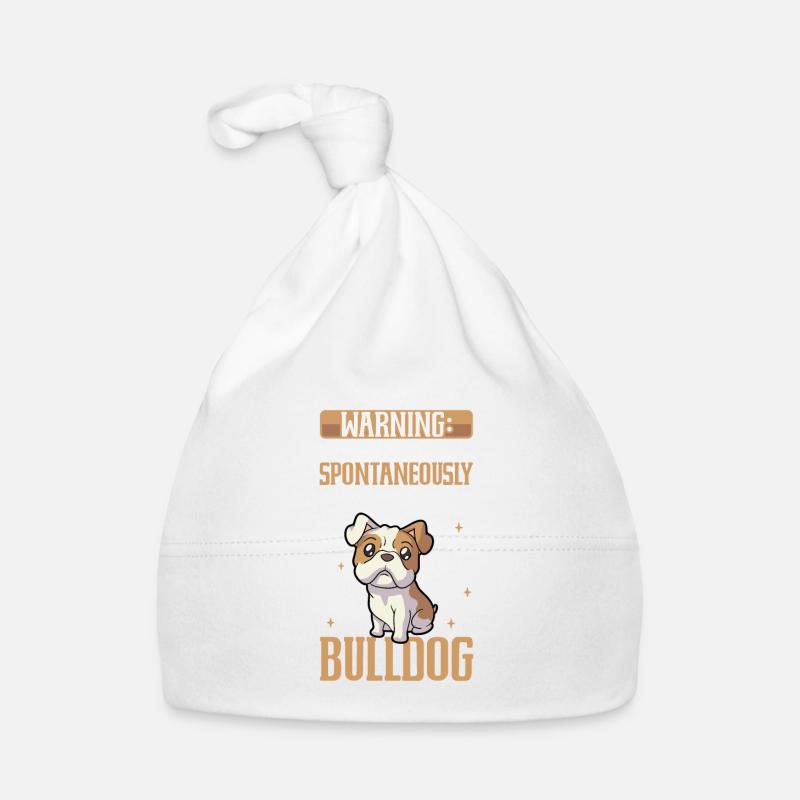 Amoureux des bouledogues - Bonnet bio Bébé - blanc