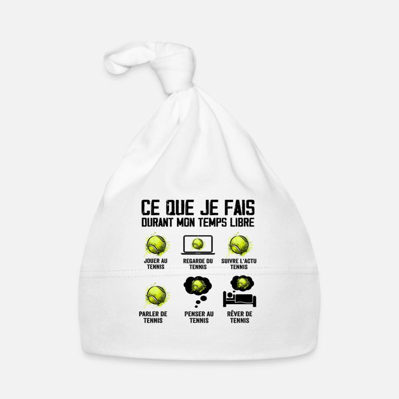 Ce que je fais Temps Libre Tennis - Bonnet bio Bébé - blanc