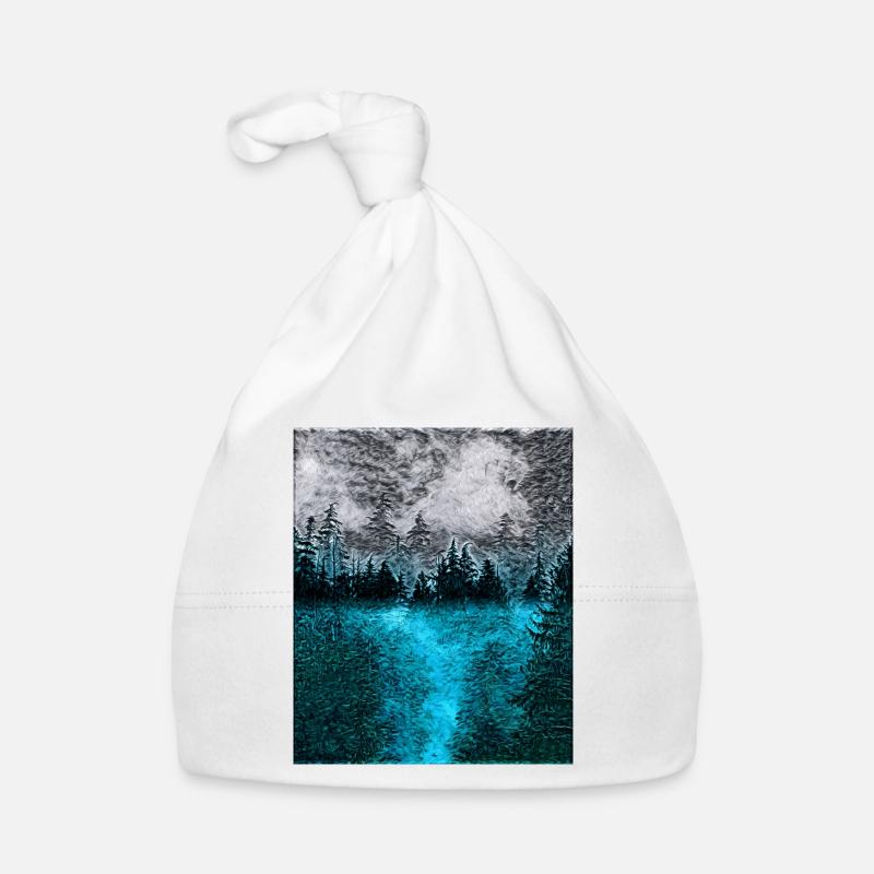 Tranquil Forest at Night Organic Baby Cap