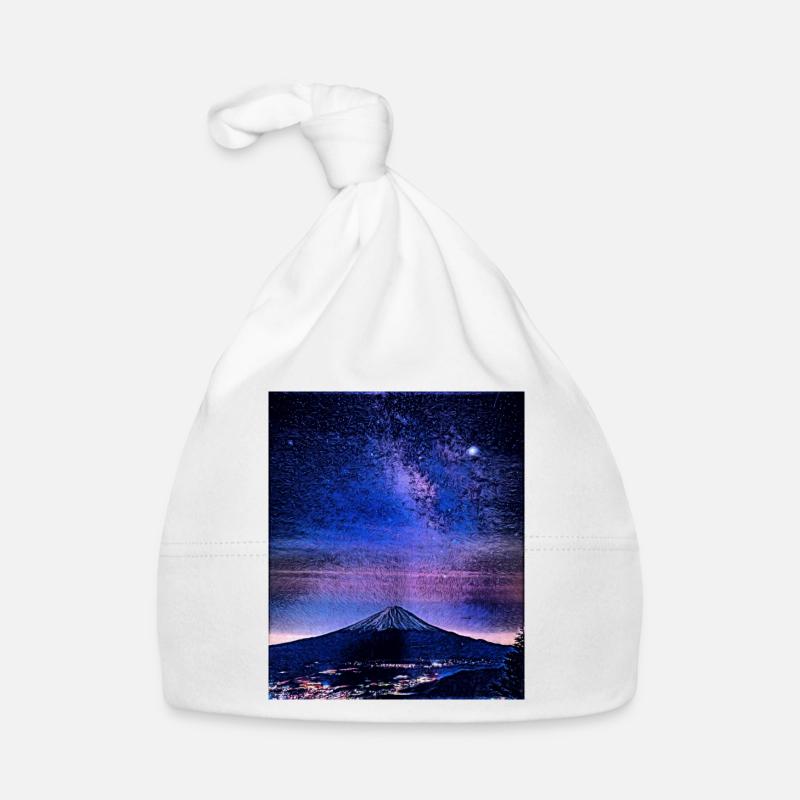 Mt. Fuji at Night, Japan Organic Baby Cap