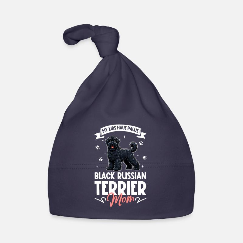 Maman terrier russe noir Bonnet bio Bébé