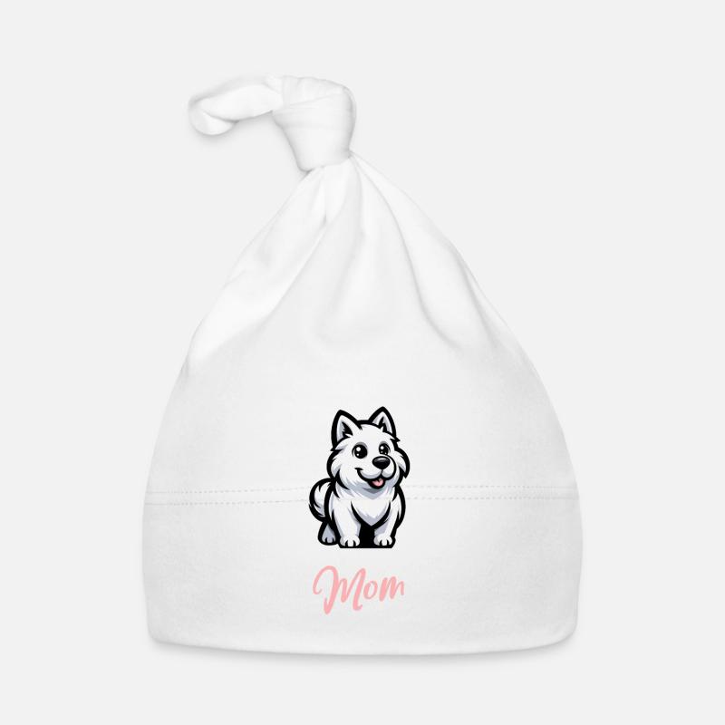 Weißer Schäferhund Mama Baby Bio-Mütze
