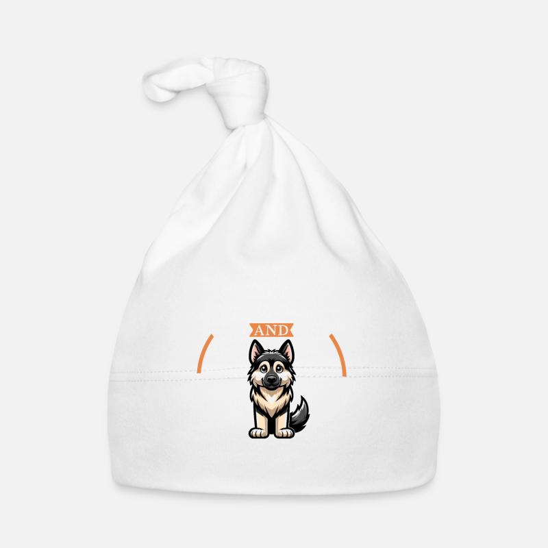 Coffee and Eastern European Shepherd Dog Organic Baby Cap