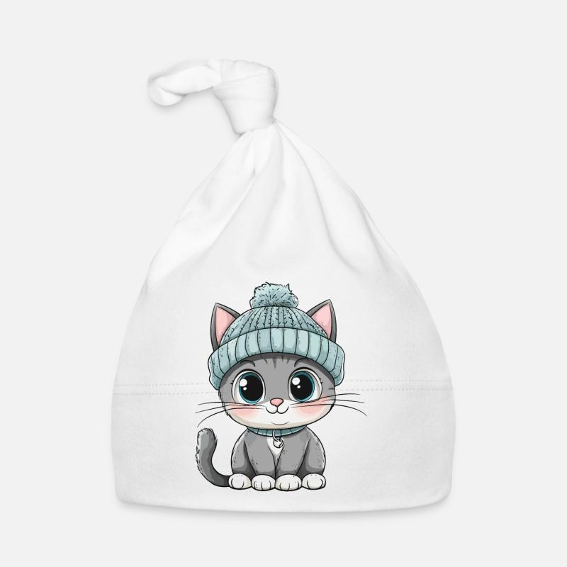 Chat mignon mignon bébé enfants animal dessin animé Bonnet bio Bébé
