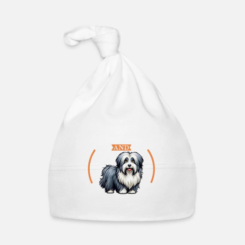 Café et Bearded Collie Bonnet bio Bébé