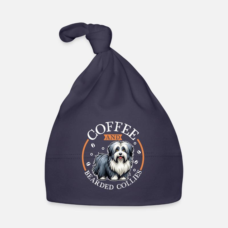 Kaffee und Bearded Collie Baby Bio-Mütze