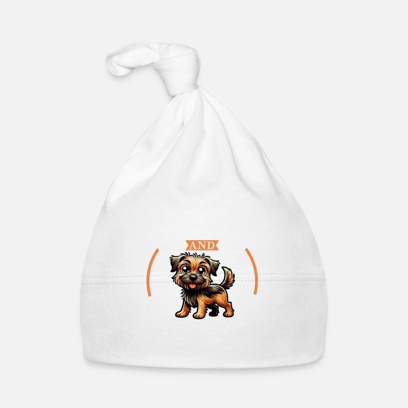 Coffee and Border Terrier Organic Baby Cap