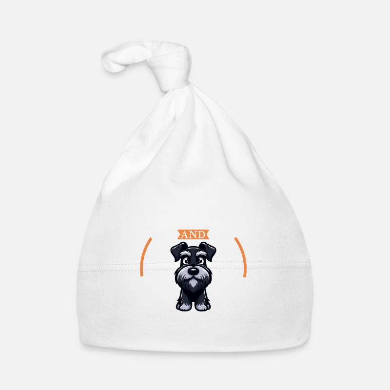 Café et schnauzer géant - Bonnet bio Bébé - blanc