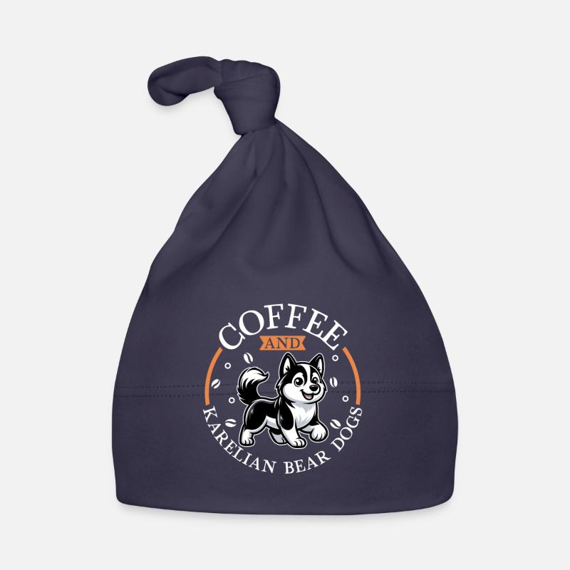 Coffee and Karelian Bear Dog Organic Baby Cap