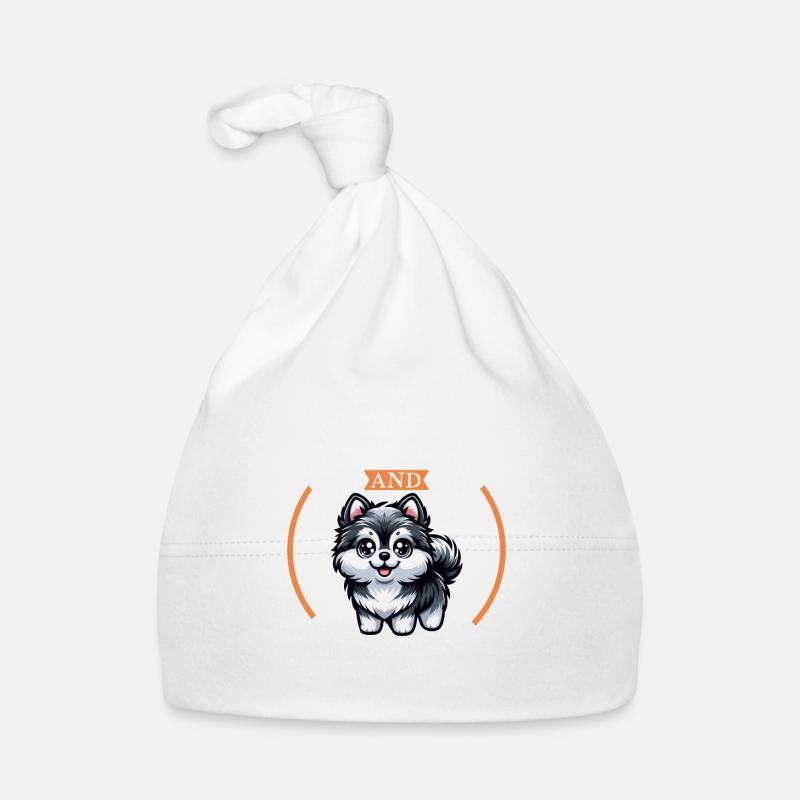 Café et Pomsky Bonnet bio Bébé