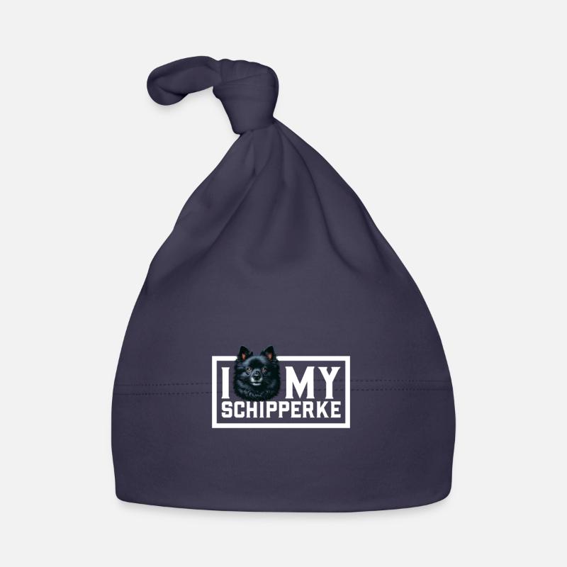Ich liebe meinen Schipperke Baby Bio-Mütze