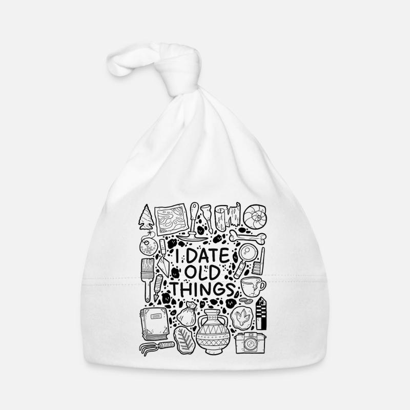 I Date Old Things – Archaeology Humor Organic Baby Cap