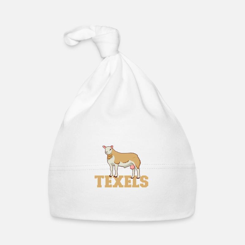 J’adore mes moutons Texel - Bonnet bio Bébé - blanc