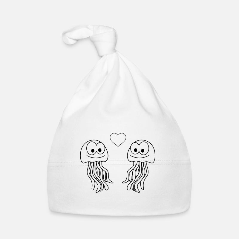 Jellyfish Comic Couple amour Bonnet bio Bébé