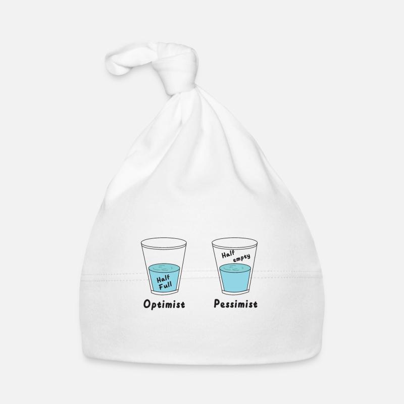 Glass half full or half empty Optimist Pessimist Organic Baby Cap