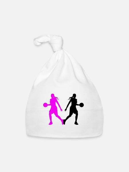 Basketball Player Silhouette Basketball Player Fra - Organic Baby Cap - white - Front
