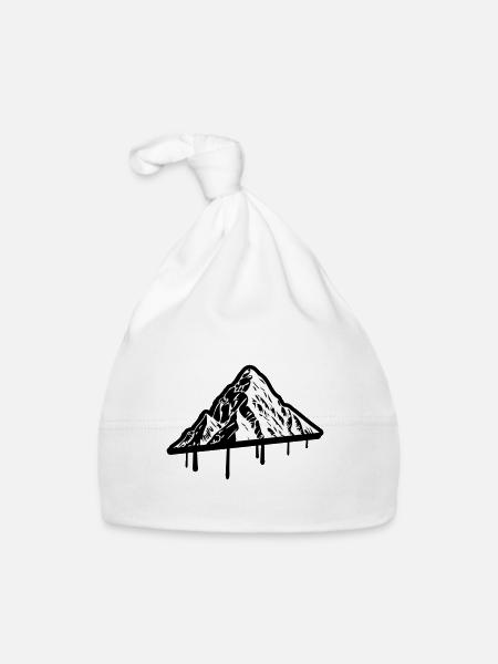 Mountain Silhouette Symbol Mountains - Organic Baby Cap - white - Front