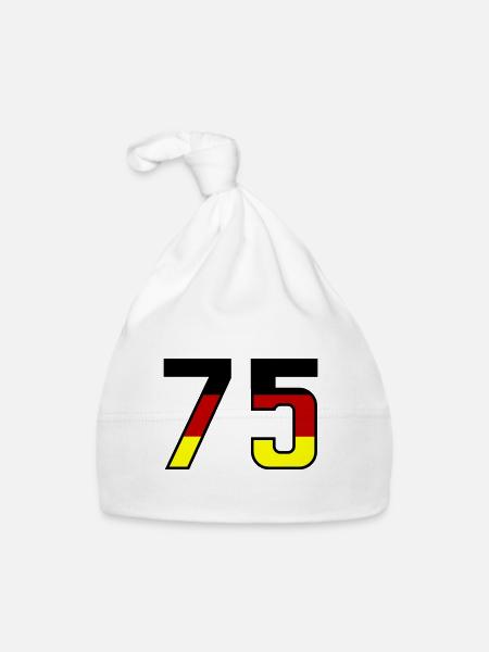 Symbole de numéro 75 Allemagne - Bonnet bio Bébé - blanc - Devant